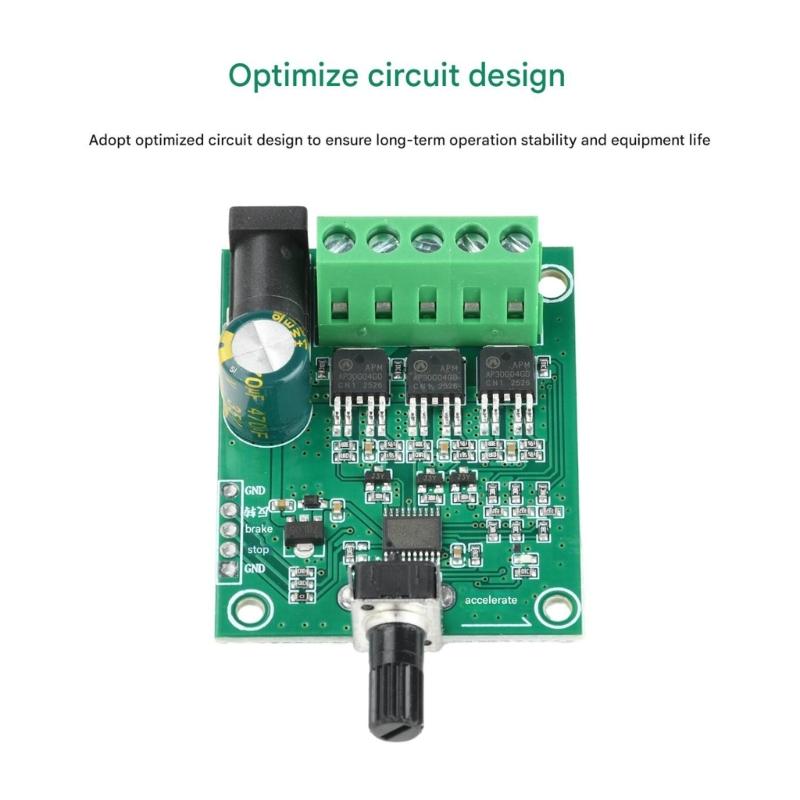 Highly Power 75W Brushless DCMotor Driver Board DC5-24V Input PWM Signal Adjustable Compact Size Quiet Operation