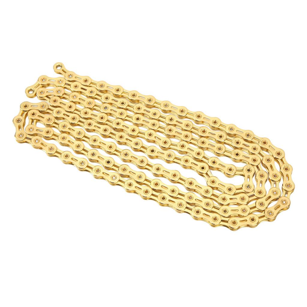 12 Speed Bicycle Chain Full Hollow Alloy Steel 12 Speed Chain for Mountain Road Bike Gold
