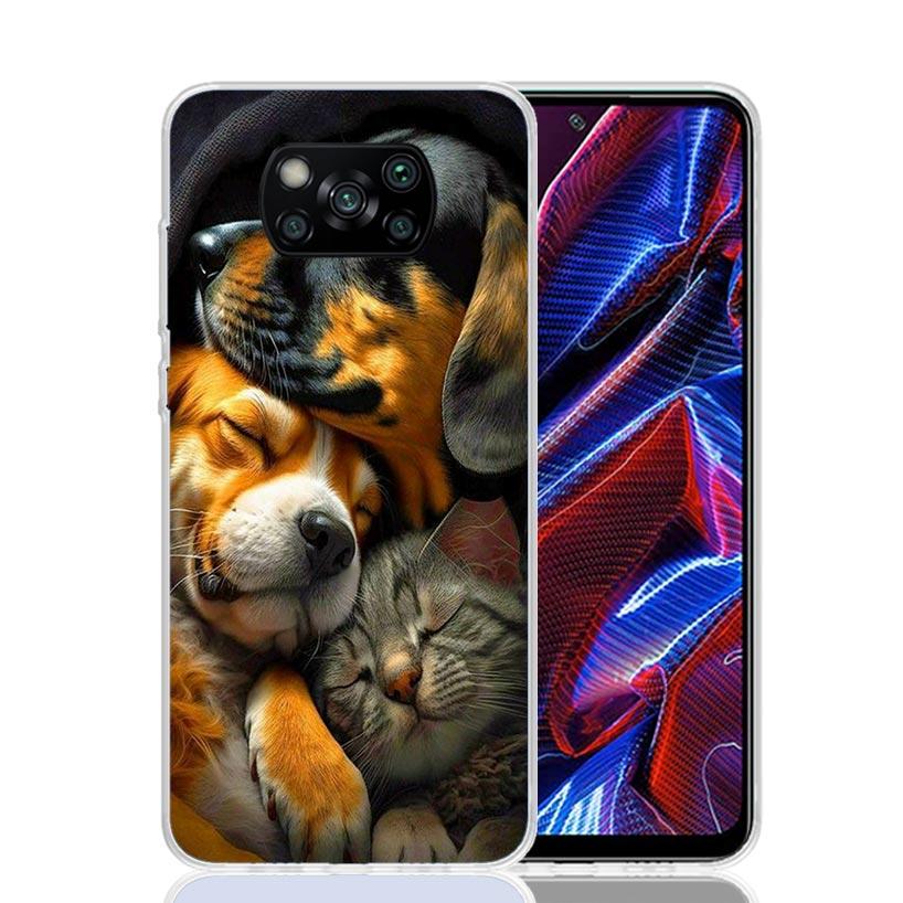 Funny Selfie Dogs Group Phone Case For Xiaomi Poco X7 X6 X5 Pro F7 Ultra Redmi 15C 15 13 13C 12 12C 10 10A 10C 9 9A 9C 9T Cover