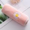 Soft Absorbent Daisy Embroidery Bath Towel with Lettered Edge - For Daily Home Use and Face Washing