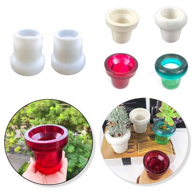 3D Round Gypsum Flower Pot Silicone Mold Epoxy Resin Casting Mold Succulent Vase Cement Mold Candle Holder Mold
