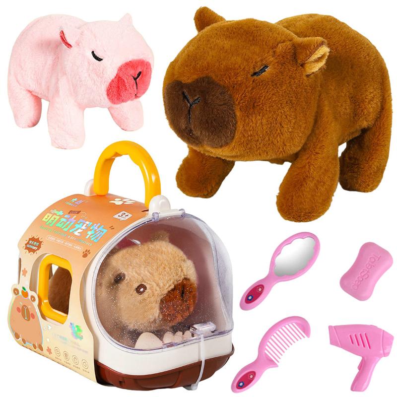 1 Set Animal Capybara Plush Figure Kit Electric Capybara Walking Doll Toy With Sound Children'S Electric Plush Dolls Toy