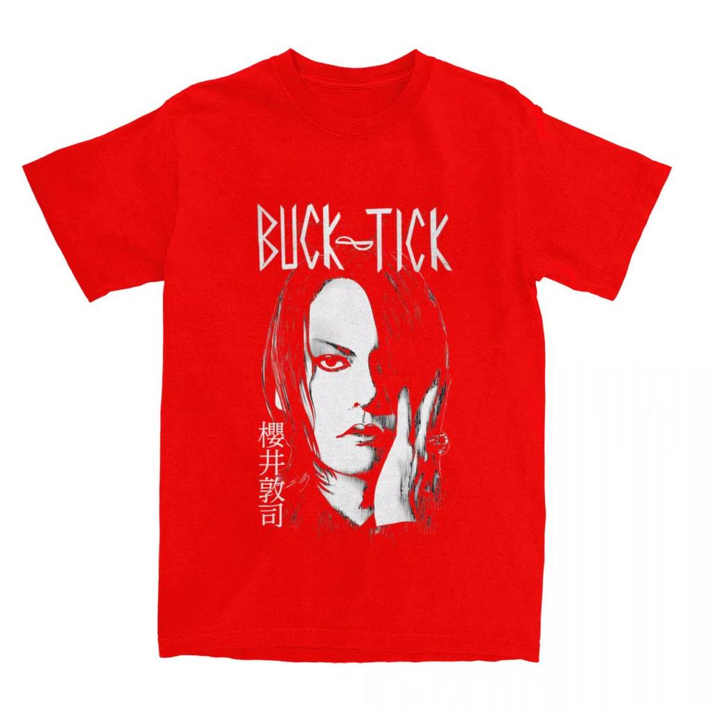 Summer Unisexs And Unisexs Buck Tick Atsushi Sakurai Salute Bulletin Pattern Printed Cotton Tshirt Merch Retro Summer