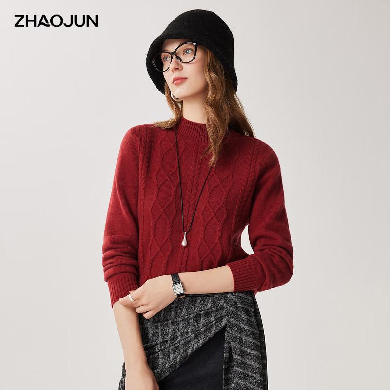 Zhaojun Women's Thickened Half-High Neck Wool Sweater
