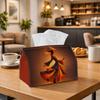 1pc Oriental Artistic Illustration Tissue Box, Woman Dance Flow Warm Dramatic Perfect for Outdoor Gatherings, Daily Desktop Use, And Suitable for Bedr