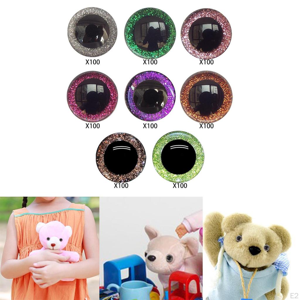 100 Pieces 16 D Glitter Toy for Bear Crochet Puppet Stuffed Doll Making Accessories