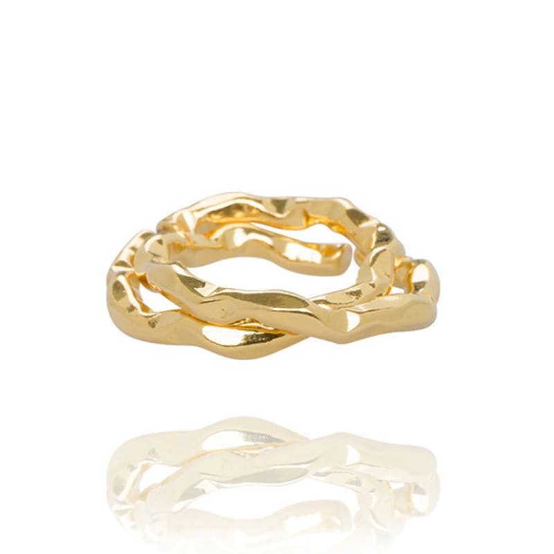 AUGUST ALICE Vanve Gold Double Wave Ring