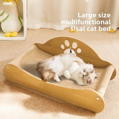Cat Cute Paw Print Sisal Cat Scratching Board To Play and Sleep In One Cat Nest Wear-resistant and Scratch-resistant Cat Scratching Pad Pet Toy