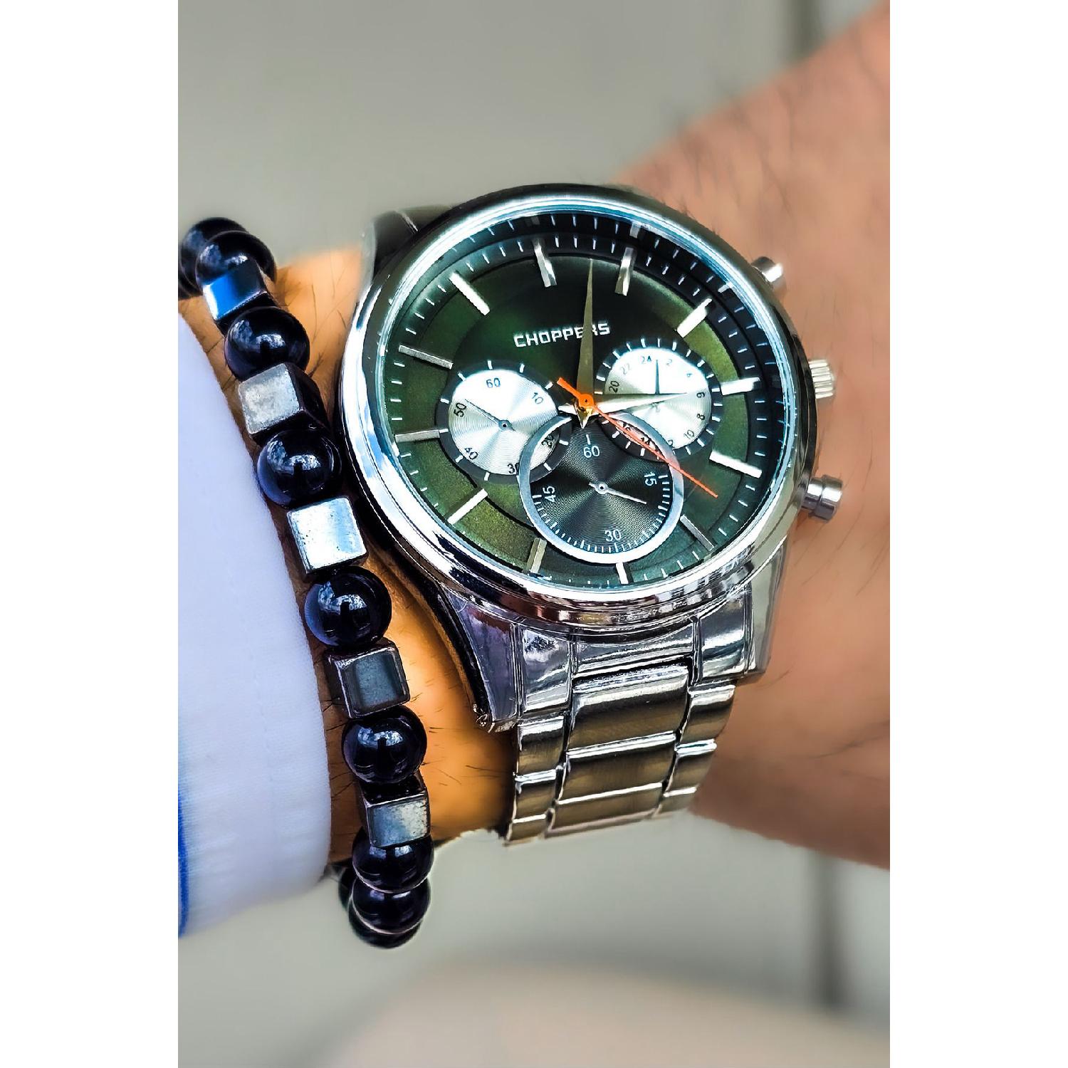 

Новый сезон, мужские наручные часы с металлическим ремешком, браслет в подарок зелёный