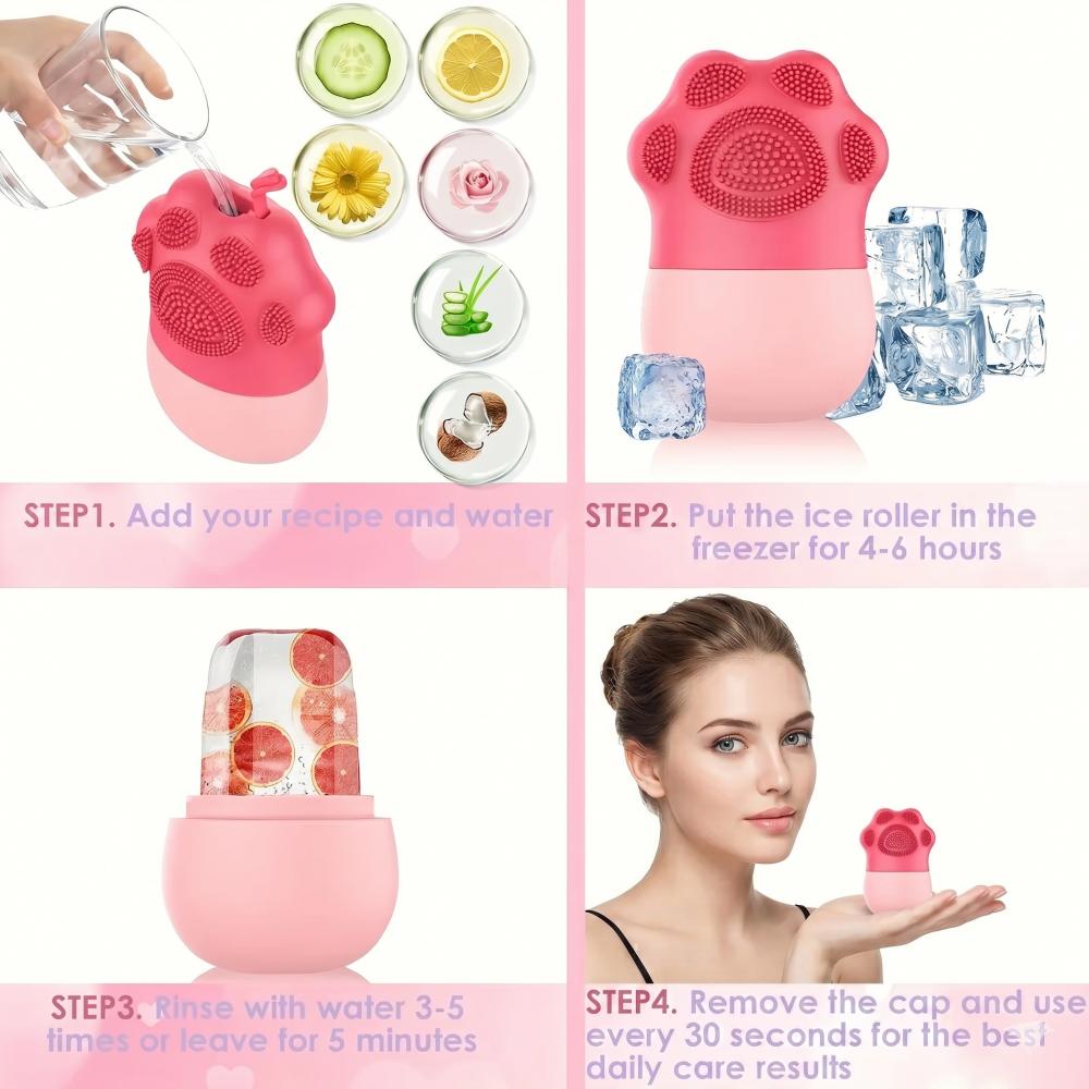 Silicone Facial Ice Roller Mold Cold Therapy Face Massager Skin Care Tools for Reduce Eye Puffiness Wrinkle Lifting Beauty