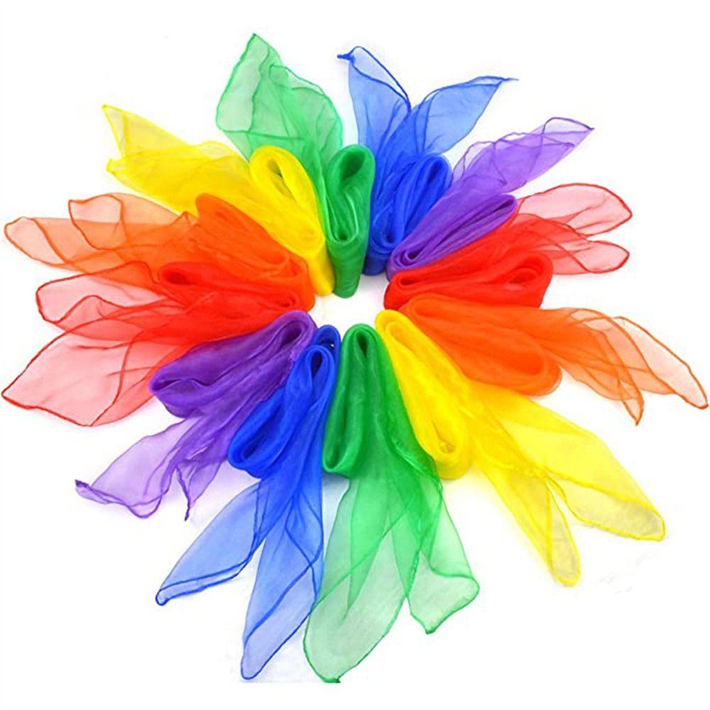 6 Peças /conjunto Cores Doces Toalhas de Malabarismo Gaze Leve para Dança Performance Infantil