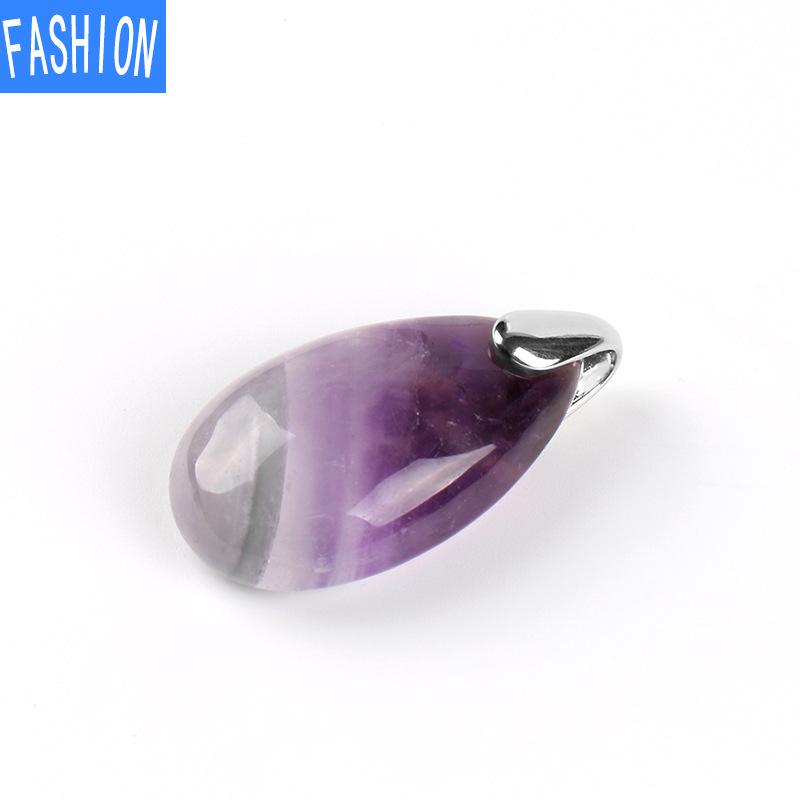 

Популярная подвеска-капля из натурального камня с кристаллами ауры amethyst