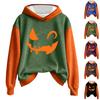 Women's Long Sleeve Halloween Print Hoodie with Drawstring Pullover Top
