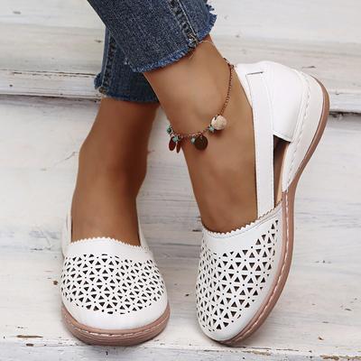 Sandálias femininas Baotou Hollowed Out tamanho grande salto inclinado sapatos femininos