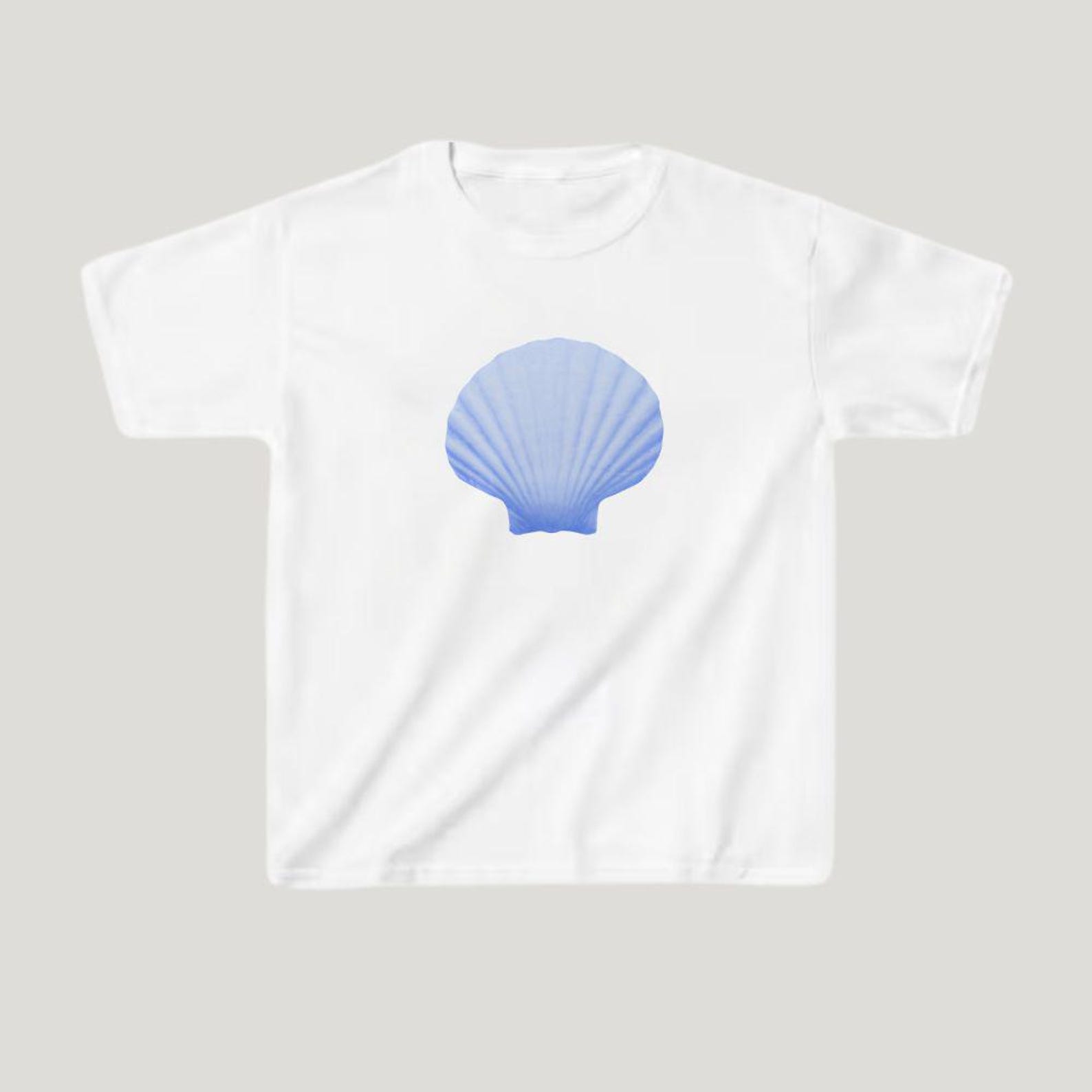 Seashell Graphic Tee Blue Scallop Shell Shirt | Beach Lover Unisex T-Shirt | Ocean Coastal Gift S