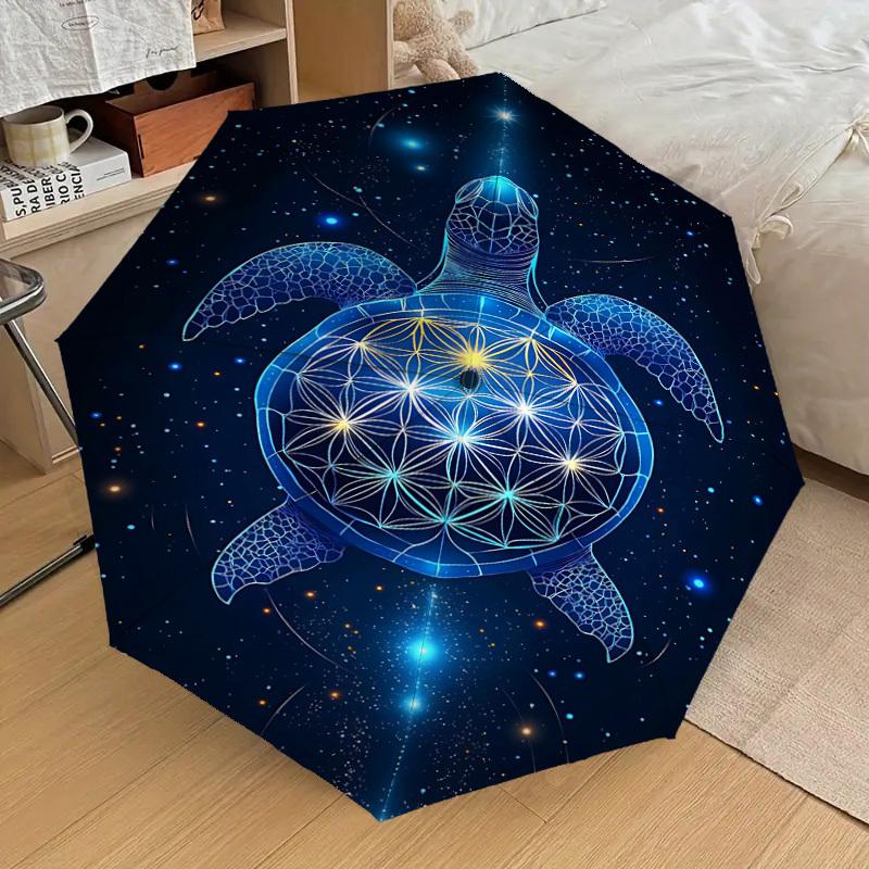 1PC Turtle, Flower_of_Life Automatic Open/Close Umbrella Compact Folding Umbrella with 8-Rib Shaft Lightweight Esign, Fashion Lovers1219A