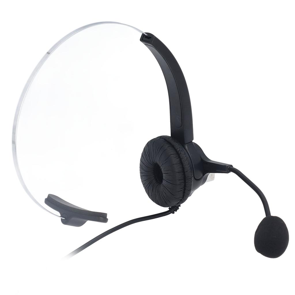 Casque USB à réduction de bruit, volume réglable, bandeau, oreillette unique, casque filaire pour ordinateur avec micro