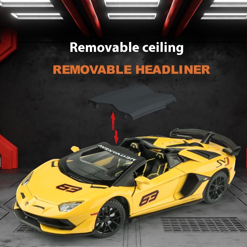 1/24 Scale Lamborghini SVJ63 Racing Car Simulation Alloy Car Model Sound and Light - Suitable for Children's Toys and Collections