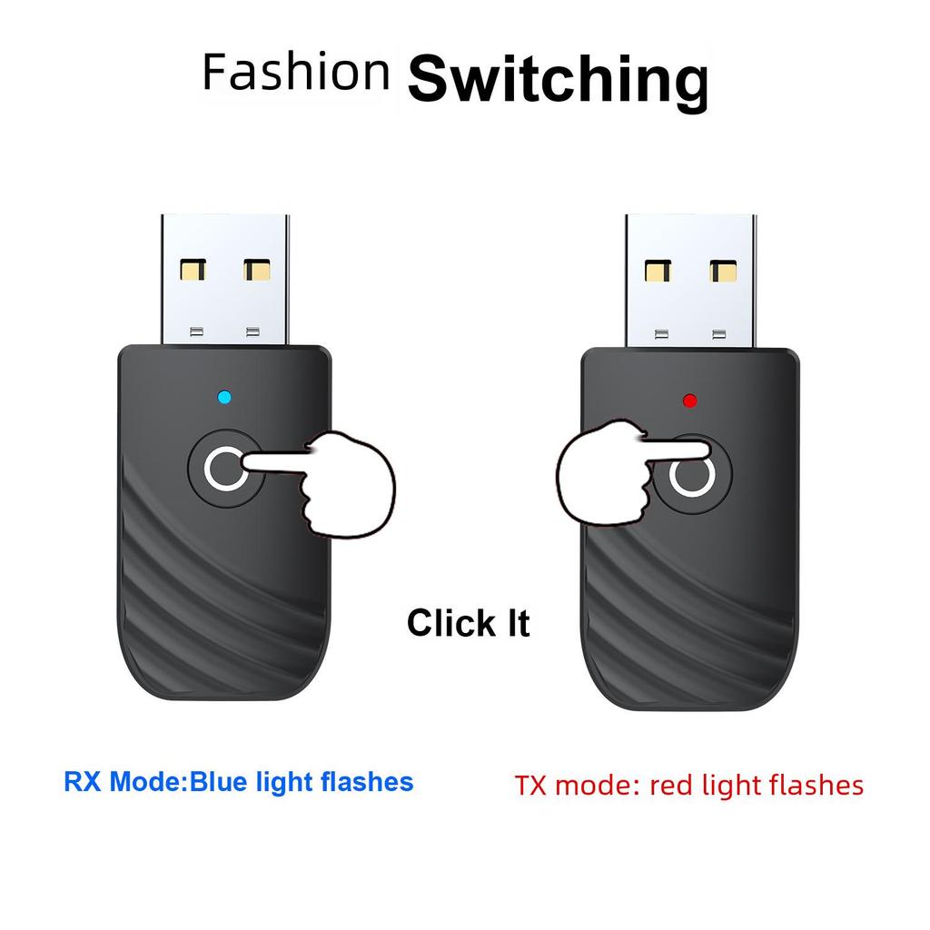 Bluetooth 5.0 3-in-1 Adapter: Car, Computer, TV Audio Receiver & Transmitter.