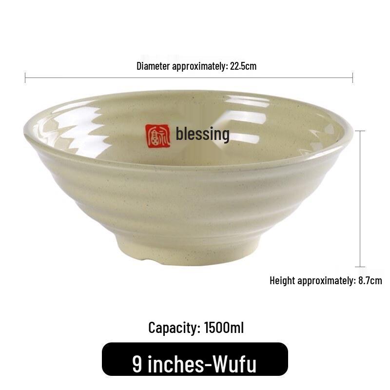 Tian Yanjing Melamine Noodle Soup Bowl - Star Five Blessings