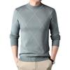 Men's 2025 Autumn/Winter Diamond Jacquard Knit Sweater - Round Neck, Long Sleeve