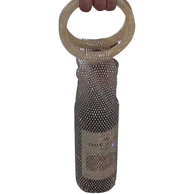 Handmade Luxury Insulated Red Wine Bag with Czech Diamond Design