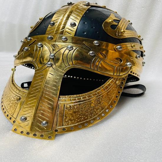 Mittelalterlicher Wikingerhelm Kampfkrieger Stahlrüstung, Helm Sca Larp Vendel Helm