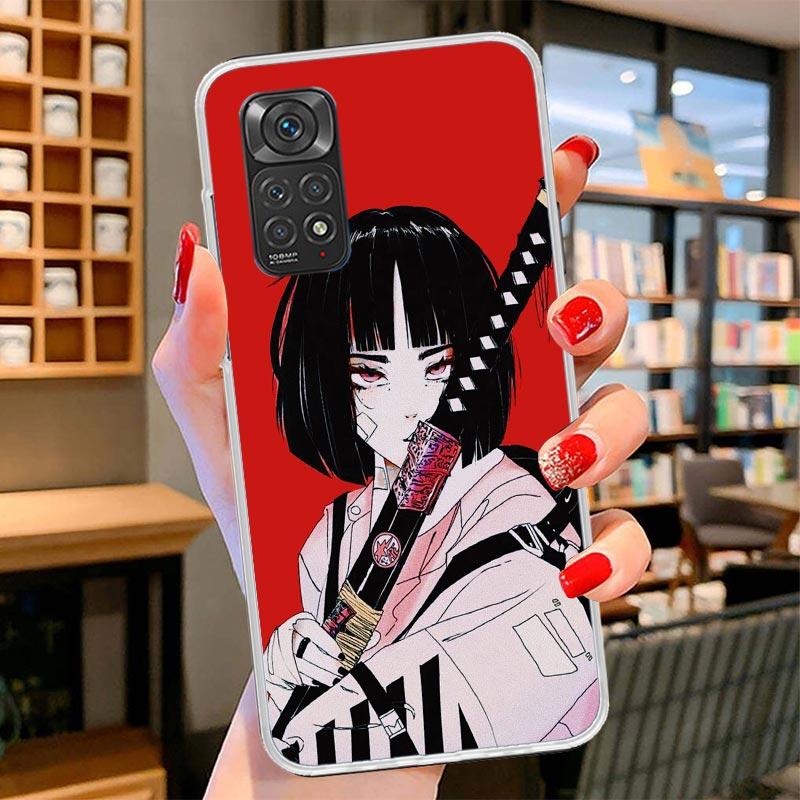 Japanese Style Anime Girl Cover Phone Case For Xiaomi Redmi Note 15 14 13 12 11 10 Pro Plus 14S 12S 11S 11T 11E 10S Soft Fundas