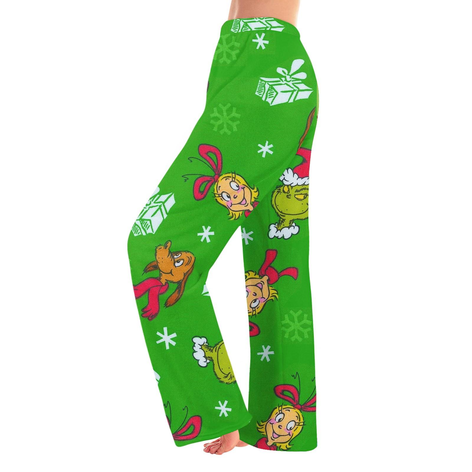 

Дитячі зимові штани. Довгі штани на всю довжину. Фланелеві штани з різдвяним принтом 100 зелений