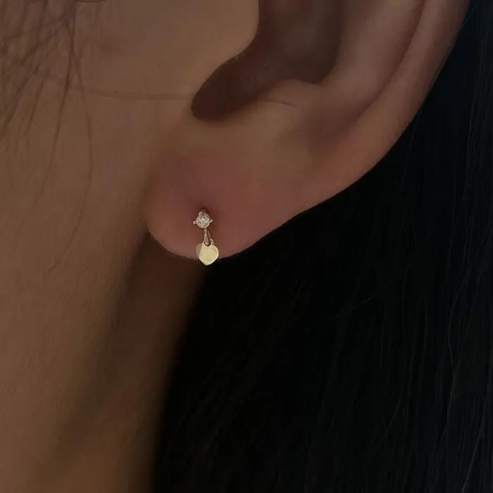 10k 14k my heart charm piercing