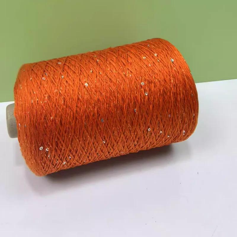 Glitter Mulberry Silk Cotton Thread 500g/Roll Glitter Bead Silk Lace Thread Soft Silky Spring/summer DIY Hand-woven Thread