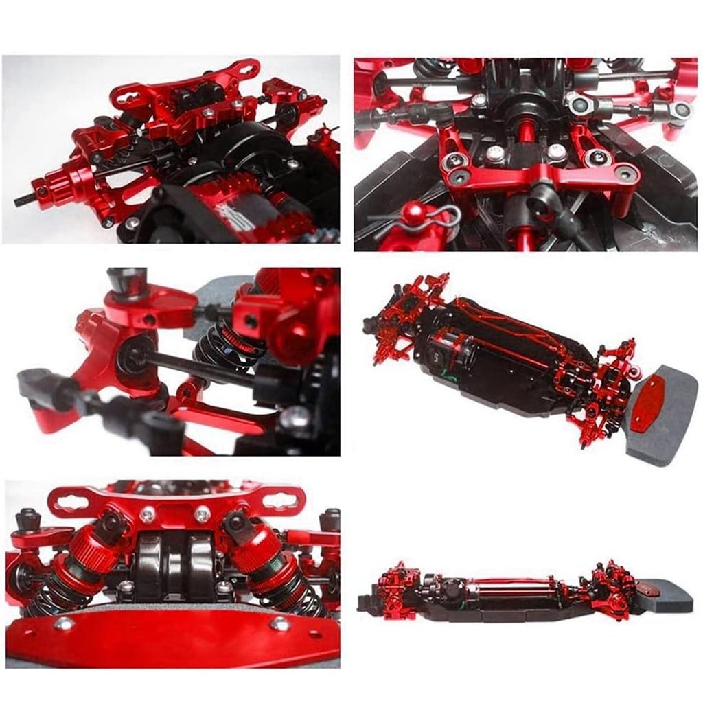 Metal Steering Assembly with Upgrade Parts for Scale and TT02T RC Cars Bearings, 1/10 TT-02, TT02, TT02B, (Blue)