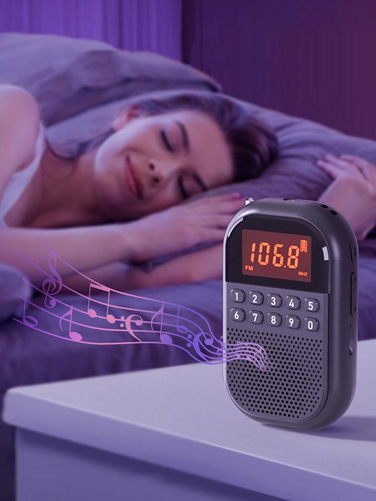 FM AM Portable Radios Rechargeable Pocket Radio w/ Earphone Mini Digital Tuning Radio Wireless Bluetooth Audio for Walk/Jogging