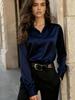 Elegant European & American Style Satin Long Sleeve Women's Shirt - Fashionable Commute Top 2026