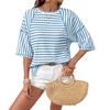2026 Summer New TK Women's Round Neck Pullover Simple Versatile Striped Short Sleeve T-Shirt