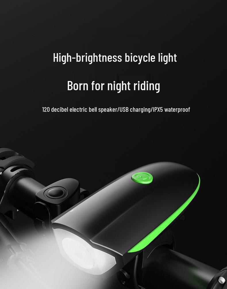 Fernlicht Fahrradlampe vorne mit Hupe für Nachtfahrten & Kinder-Radfahren