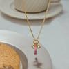 Youthway Rosa Zirkonia Herz Anhänger Halskette Edelstahl Zarter Schmuck Temperamentvolle Elegante Anhänger Halskette