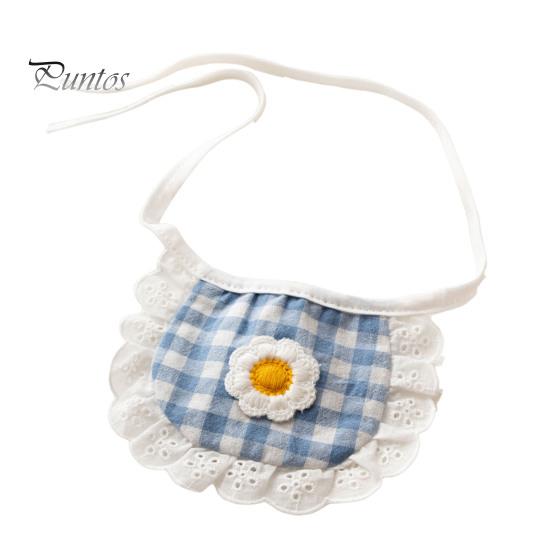 

Нагрудник для домашних животных, полотенце, слюна, цветочная решетка, кружевной шарф для кошек, плюшевый нагрудник, шарф с круглым вырезом, милый шарф для собак для одевания фотографий синий