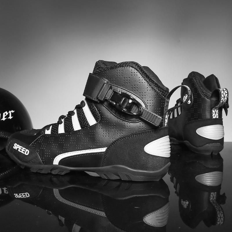 Motorradstiefel Herren Motorradschuhe Sturzschutz Motorradschuhe Offroad Motorradstiefel Outdoor Straße und Autobahn