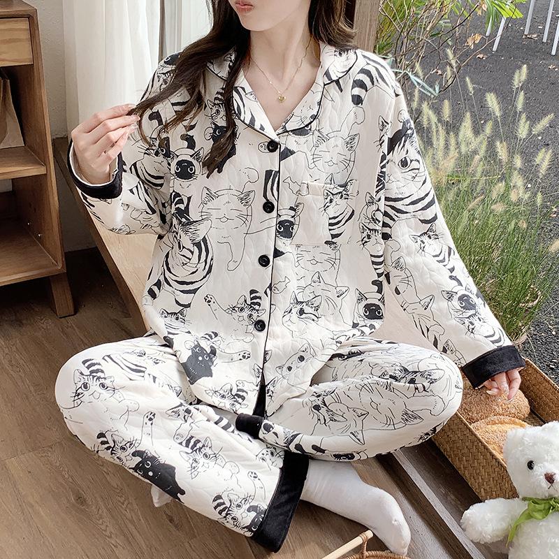 Air Cotton Maternity Pajama Set: Spring & Autumn Nursing and Postpartum Wear for Women