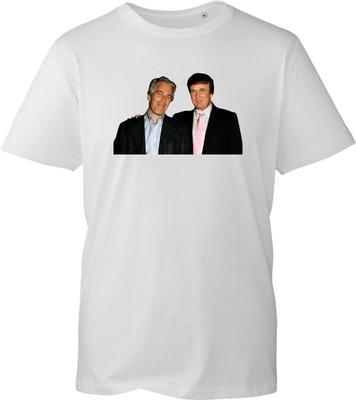 Trump And Jeffrey Epstein Best Friends T-Shirt Novelty Political Meme Men's Tee