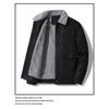 Men S Thick Fleece Lined Workwear Jacket Loose Fit Winter Coat