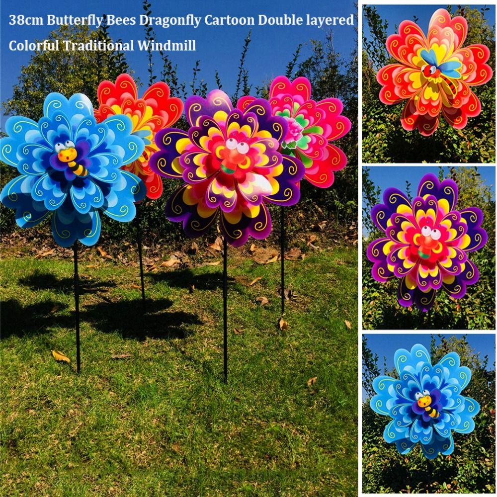 Mehrere Stile Drehender Windspiel Stehende Rasenblumen-Windrad Outdoor-Party Picknick Dekoration