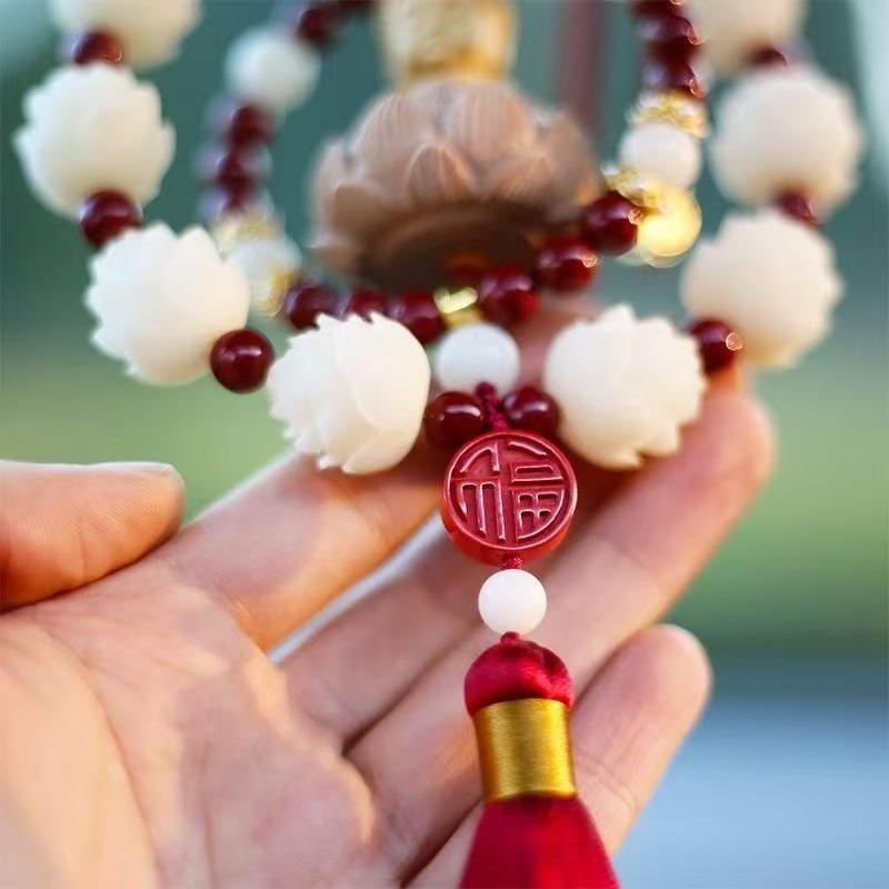 Red Peace Car Ornament for Rearview Mirror - Stylish High-End Accessory for Men & Women