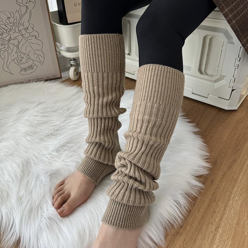 Long Socks For Women Stirrupped Leg Warmers Autumn Winter Over Knee Boot Cuffs Girl Knitted Over-the-calf Leggings Socks