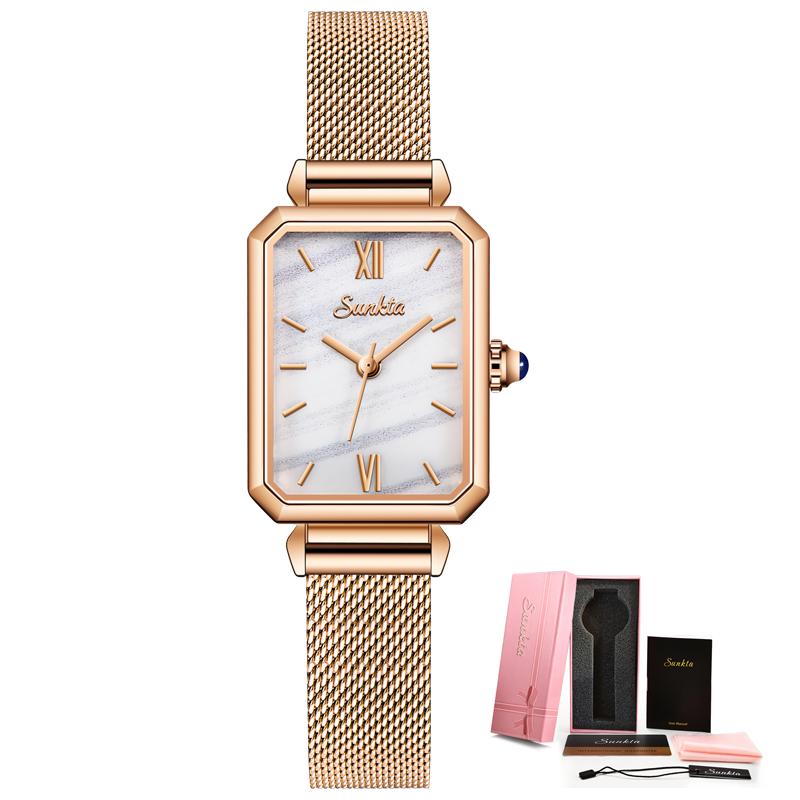New Brand SUNKTA Women Watch Quadrate Quartz Waterproof ClockPersonality Fashion Female Quartz Wristwatch Relogio Feminino