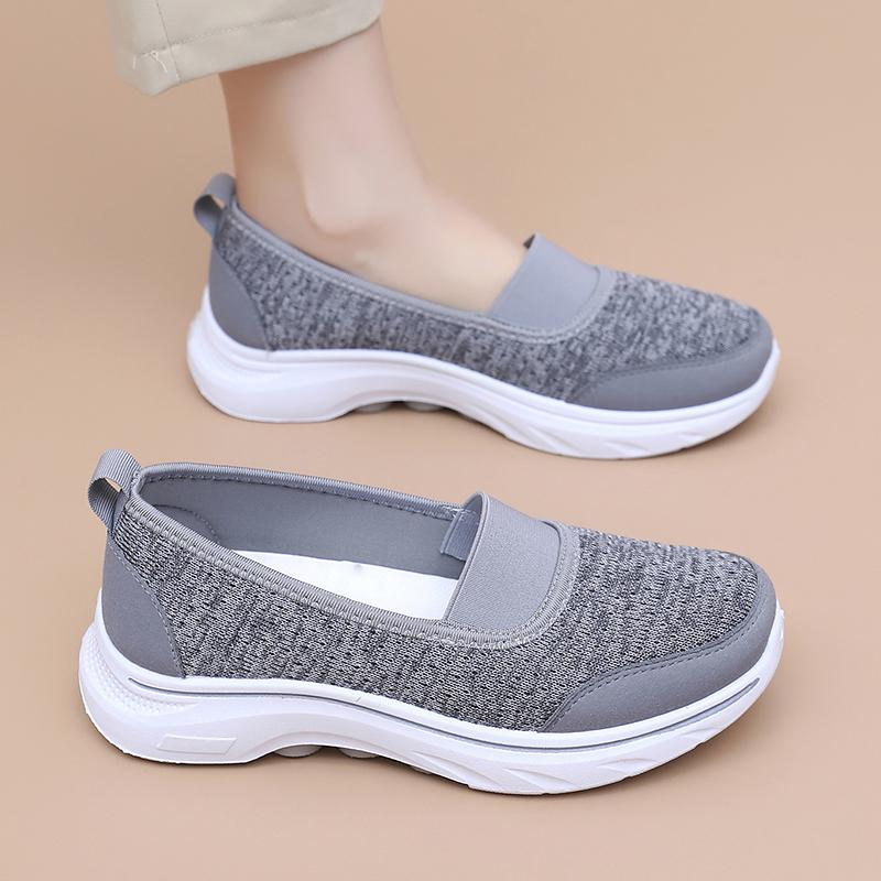 Fashion 2025 Summer New Women's Casual Shoes Summer Breathable Mesh Flat Shoes Women's Comfortable and Lightweight Thick-Soled