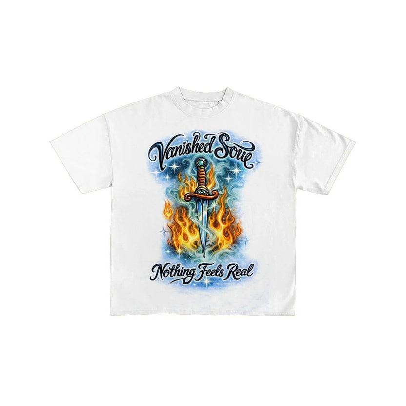 Vanished Soul Dagger Flame Graphic Tee S