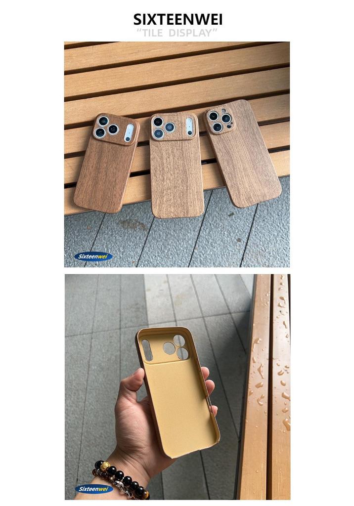Microfiber Wood Grain Soft Case for iPhone 17 Pro Max - Ultra-thin, Precisely Cut for Models 16/15p and Apple 14.