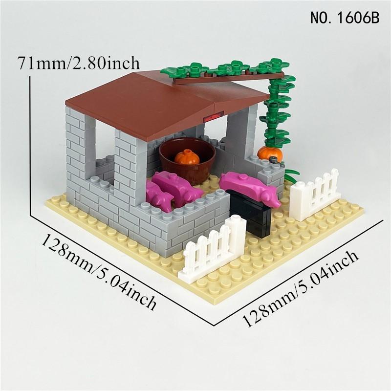 Non-Toxic Moc Farm Animals Classic Building Blocks City Chicken Coop Hen House Toys Diy Blocks Toys For Thanksgiving Day/Christmas Gift